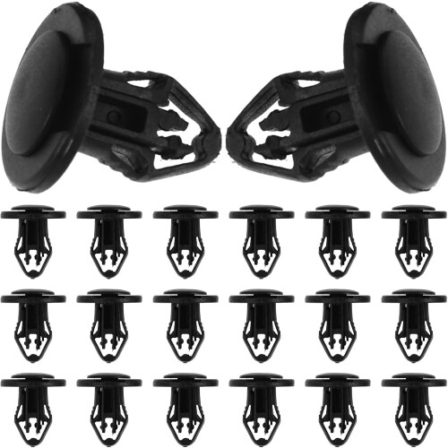 100pcs Black Plastic Retainer Clips for Car Bumper and Engine Guard Panel