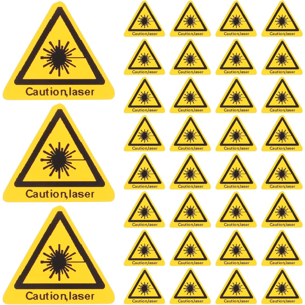 50Pcs Laser Warning Sign Stickers Self-Adhesive Caution Decals For Safety And Security, Sturdy Warning Labels 5455468437540