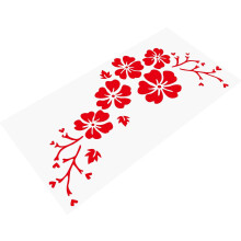Autoaufkleber mit roter Blume, 40 cm, Vinyl-Kratzschutzaufkleber für Autos, LKWs und SUVs, Seitenaufkleber mit Hibiskusblütenmuster