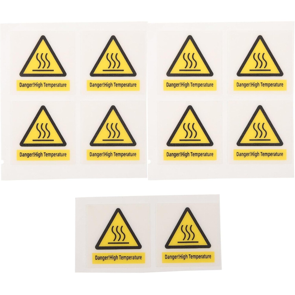 10Pcs High Temperature Warning Labels 30X30mm Heat Resistant Scald Caution Stickers 5455468437755