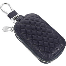 Funda protectora de cuero azul para llave de coche, protección completa, funda universal compatible