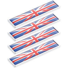 4 Stück Autoaufkleber aus Metall mit britischer Flagge für Karosserie, Türschilder und patriotische Fensterdekorationen