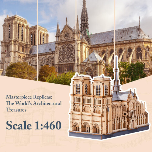 Rolife Paris Cathedral 3D Wooden Puzzle 2