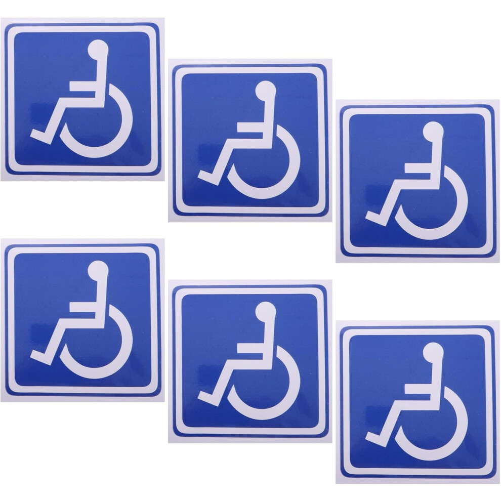 Disabled Wheelchair Sign Sticker For Car Window And Accessible Toilet Door, Self-Adhesive 13X13cm Square Decal 8686962996951