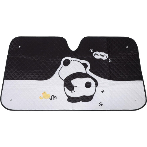 Car Windshield Sun Shade with Cute Panda Design, Front Window Sunshade for Car