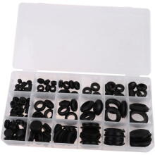 Anel de vedação de borracha 125pcs Tipo de borracha Grommets Anel de retenção Kits de junta de conjunto Caixa plástica