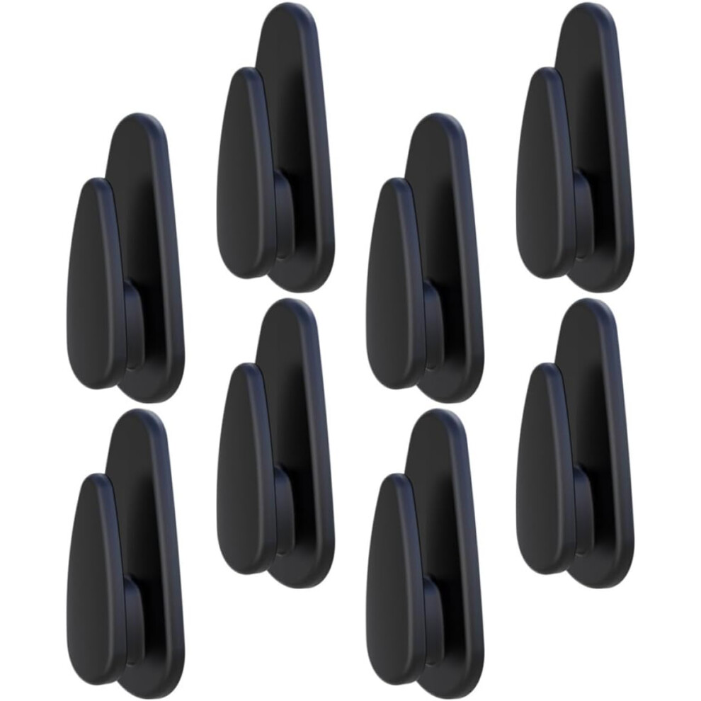 8Pcs Car Hooks For Use Multifunctional Hanging Practical Abs Material Well Polished Compact Sticky Hooks Black 5455468554506