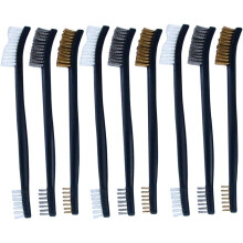 9-teiliges Set doppelköpfiger Auto-Rillenbürsten mit Drahtbürsten aus Nylon, Kupfer und Edelstahl