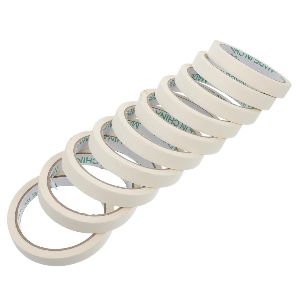 10Pcs Car Spray Paint Paper Tape Masking Tapes Writing Crepe Paper For Automotive Painting White 5455468555763