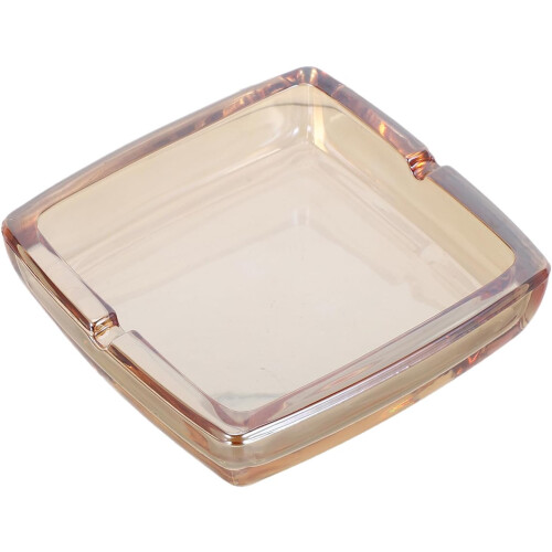 Moderno 4 polegadas quadrado charuto cinzeiro fácil limpeza vidro âmbar design elegante acessório de mesa de escritório