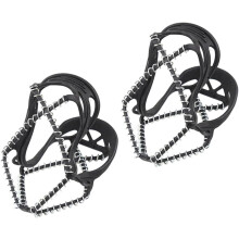 Crampones para senderismo, tacos elásticos para hielo, agarre para botas de senderismo en la nieve, resistentes al desgaste, color negro.