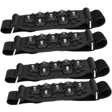 2 pares de crampones antideslizantes para hielo, puntas antideslizantes para botas de escalada, portátiles, ligeros, de acero al manganeso TPR.