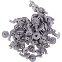 50pcs Plastic Rivets for Bumper Auto Push Pin Clips Fixation Kit Grey M8 Hole