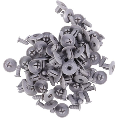 50pcs Plastic Rivets for Bumper Auto Push Pin Clips Fixation Kit Grey M8 Hole