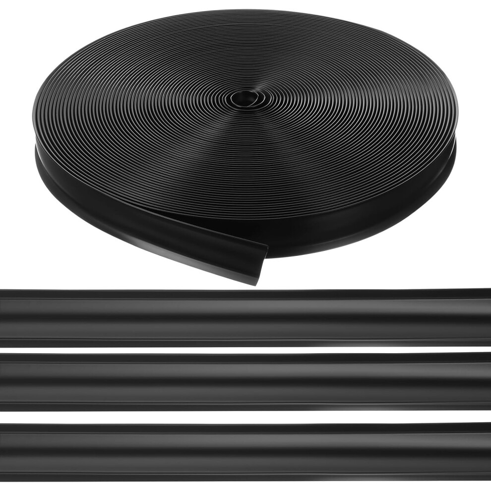 50Ft Rv Trim Molding Insert Roll, Self-Adhesive Plastic Exterior Camper Corner Screw Cover Strip Black 5455468462474