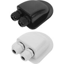 2pcs ABS Waterproof Solar Cable Entry Gland Box for RV Roofs and Boats, Double Hole Wire Connector Housing