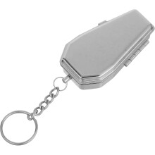 Scrumieră portabilă, breloc, argintiu, metalic, în formă de sicriu, decorativ, breloc, organizator de chei, camping, familie