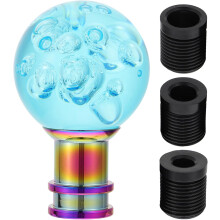 1 pomello del cambio manuale rotondo in acrilico effetto bolla con 3 adattatori metrici M8 e M10.