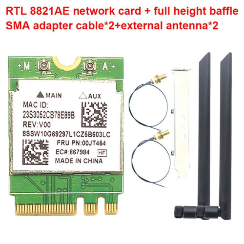 2X RTL8821AE Dual Frequency Network Card M.2 NGFF 2230 Wireless Network Card WIFI Module Network Card Adapter 2