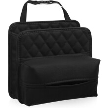 Auto-Rücksitz-Organizer mit Taschentuchbox und Abfalleimer, schwarze multifunktionale Auto-Aufbewahrungsbox