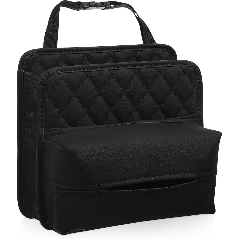 Car Seat Back Organizer With Tissue Box And Trash Can Multifunctional Car Storage Box Black 5455468469497