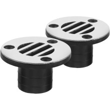 2Pcs 25Mm Boat Deck Drain Scupper Covers with Stainless Steel Caps, Marine Floor Drain Plugs