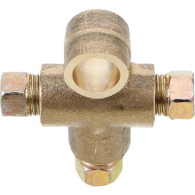 Brass Fuel Line Fitting M10x1 Thread 3-Way Brake Line Tee Connector 3 External Threads Brass Fittings Repair
