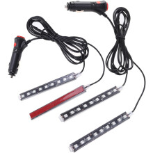 2pcs carro Footwell LED tiras de luz impermeável PVC material universal ajuste preto USB alimentado interior carro decoração para veículo