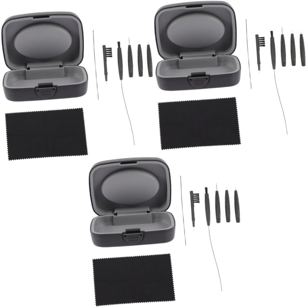 3Sets Hearing Aid Cleaner Brush Tool For Bte Hearing Aid Cleaning Tools Easy To Use For Cleaning Case For Home Use 5455468455100