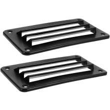 2 cubiertas negras para rejillas de ventilación marinas, rejillas de escape rectangulares de 79 x 141 mm.