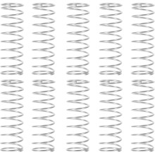 10 ressorts de compression robustes en acier inoxydable, force élastique stable, conception compacte, couleur argent.