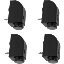 Lot de 4 verrous de sécurité coulissants en plastique, à verrouillage instantané, pour portes et fenêtres coulissantes, noir.