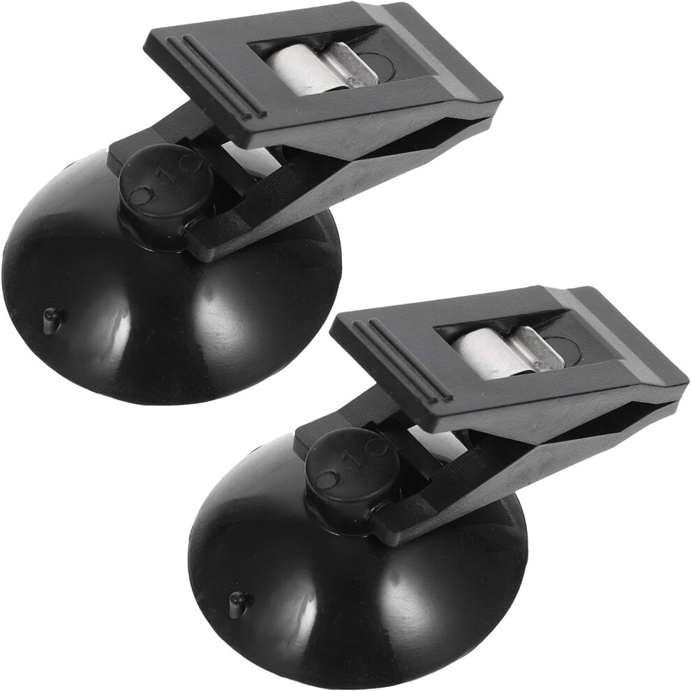 4Pcs Suction Cup Car Clips For Tickets And Cards, Portable Car-Mounted Suction Type Clamp Set Black 5455468470356