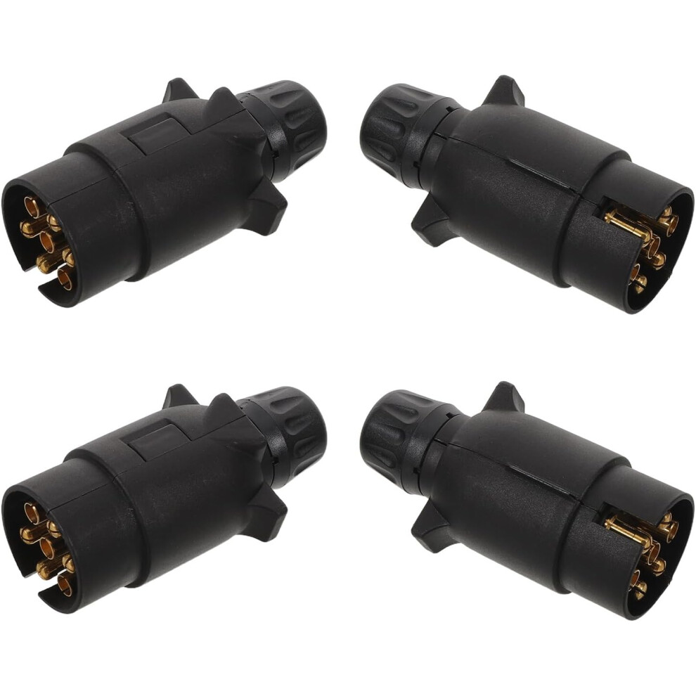 4Pcs Trailer Conversion Plug Trailer Connectors Connector Plug Black 5455468481505