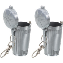 2er-Pack tragbarer, kompakter Metall-Aschenbecher für Outdoor-Camping, Raucher, Aschenbecher mit Deckel