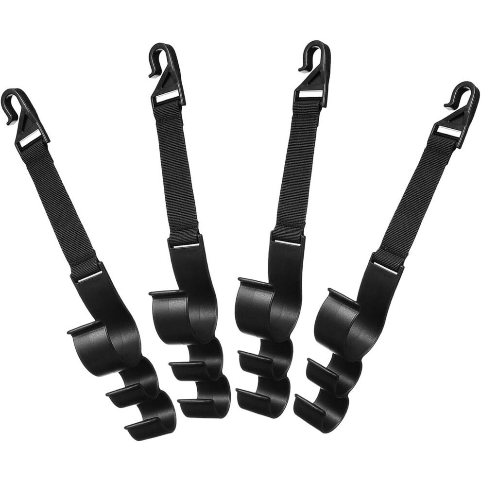 4Pcs Car Seat Headrest Hooks Fit Vehicle Back Seat Organizer Plastic Hangers Black 5455468469800