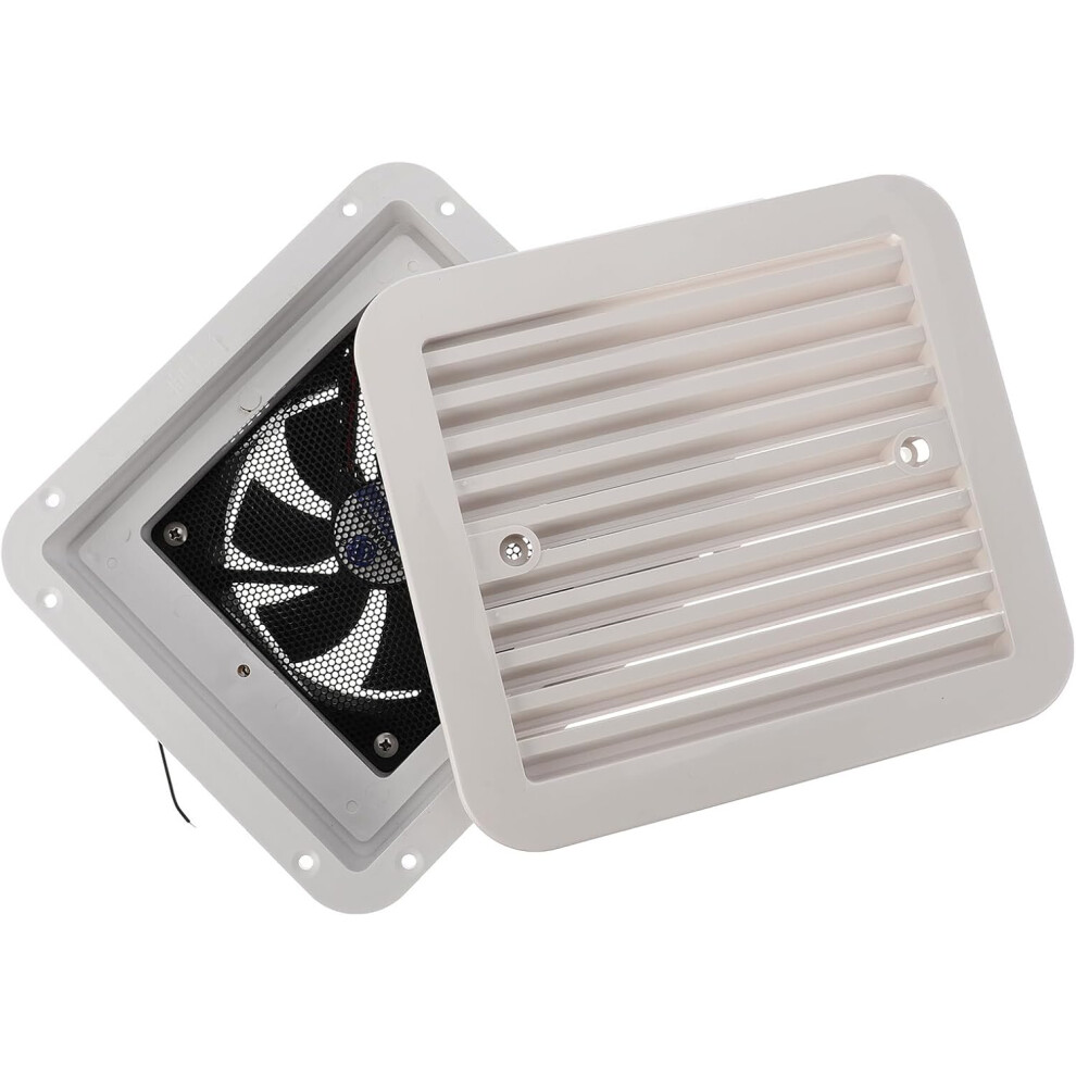 12V Side Exhaust Fan For Trailer And Rv Cooling Ventilation, Silent Motorhome Air Vent White 5455468474132