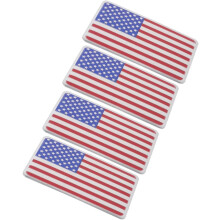 4-teiliges Set Autoaufkleber mit amerikanischer Flagge, reflektierende Aluminium-Aufkleber mit USA-Flagge