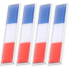 4 Stück Metallaufkleber mit französischer Flagge, Nationalemblem für Auto, Türschild, selbstklebend, für DIY-Dekoration zu Hause