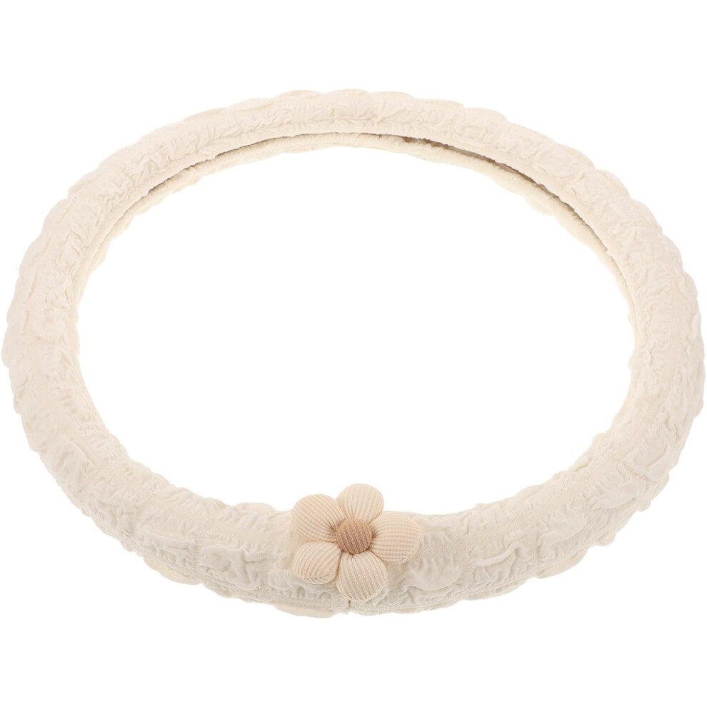 Flower Steering Wheel Cover Soft Plush Material For Car With Non- Grip And Breathable Fabric Brown 5455468549878