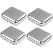 Mini Portable Ashtray with Lid 4pcs – Small Square Stainless Steel Cigarette Cigar Ash Container