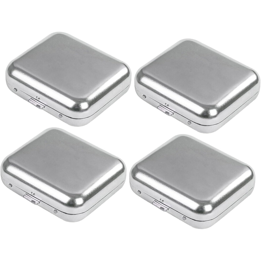Mini Portable Ashtray With Lid 4Pcs Â Small Square Stainless Steel Cigarette Cigar Ash Container 5455468466236