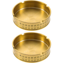 Cinzeiro de latão elegante 2pcs para pátio interior decoração da casa redonda cinzeiro de charuto minimalista