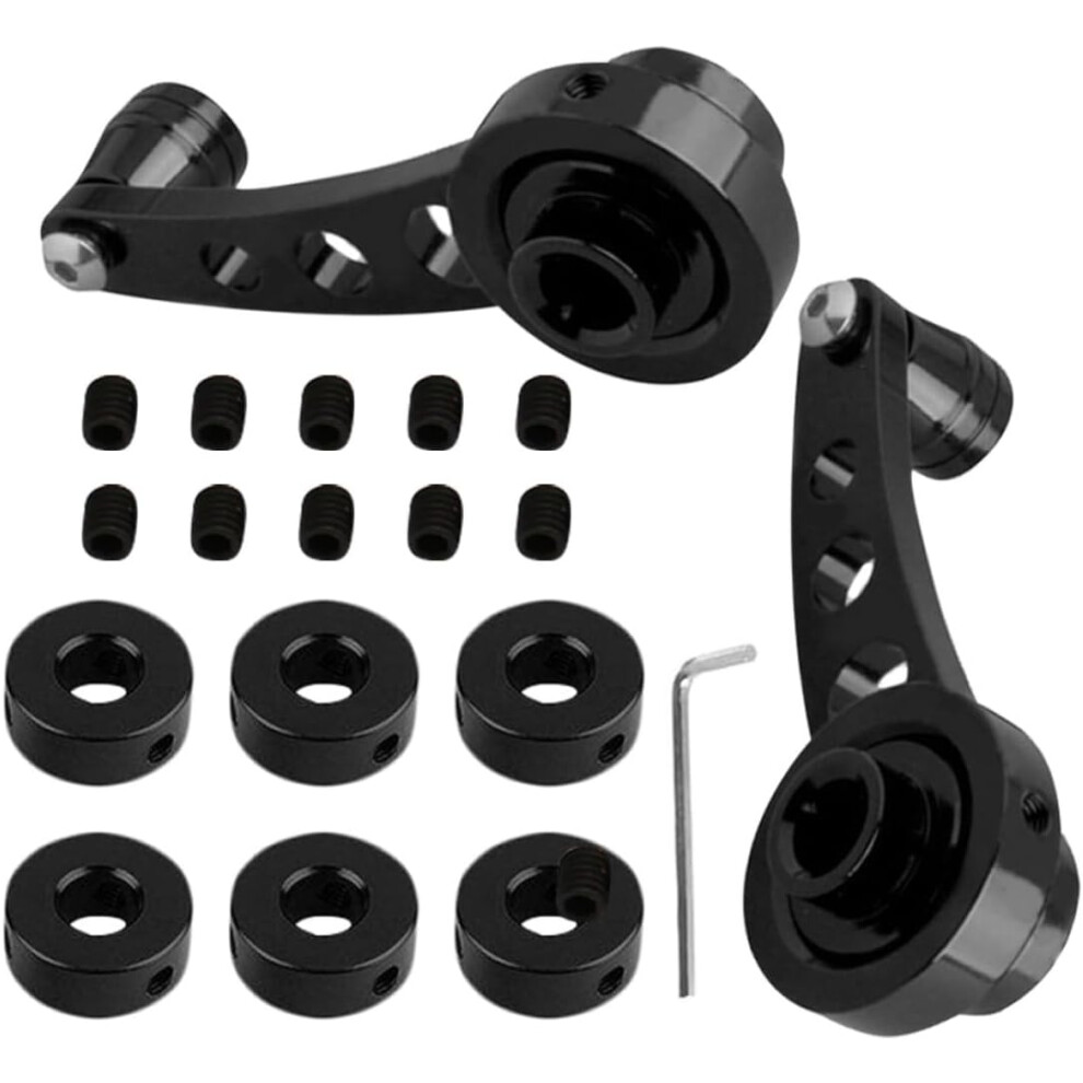 4Pcs Universal Aluminum Alloy Car Window Crank Handles Replacement Set Manual Auto Window Lever Black 8882873579270