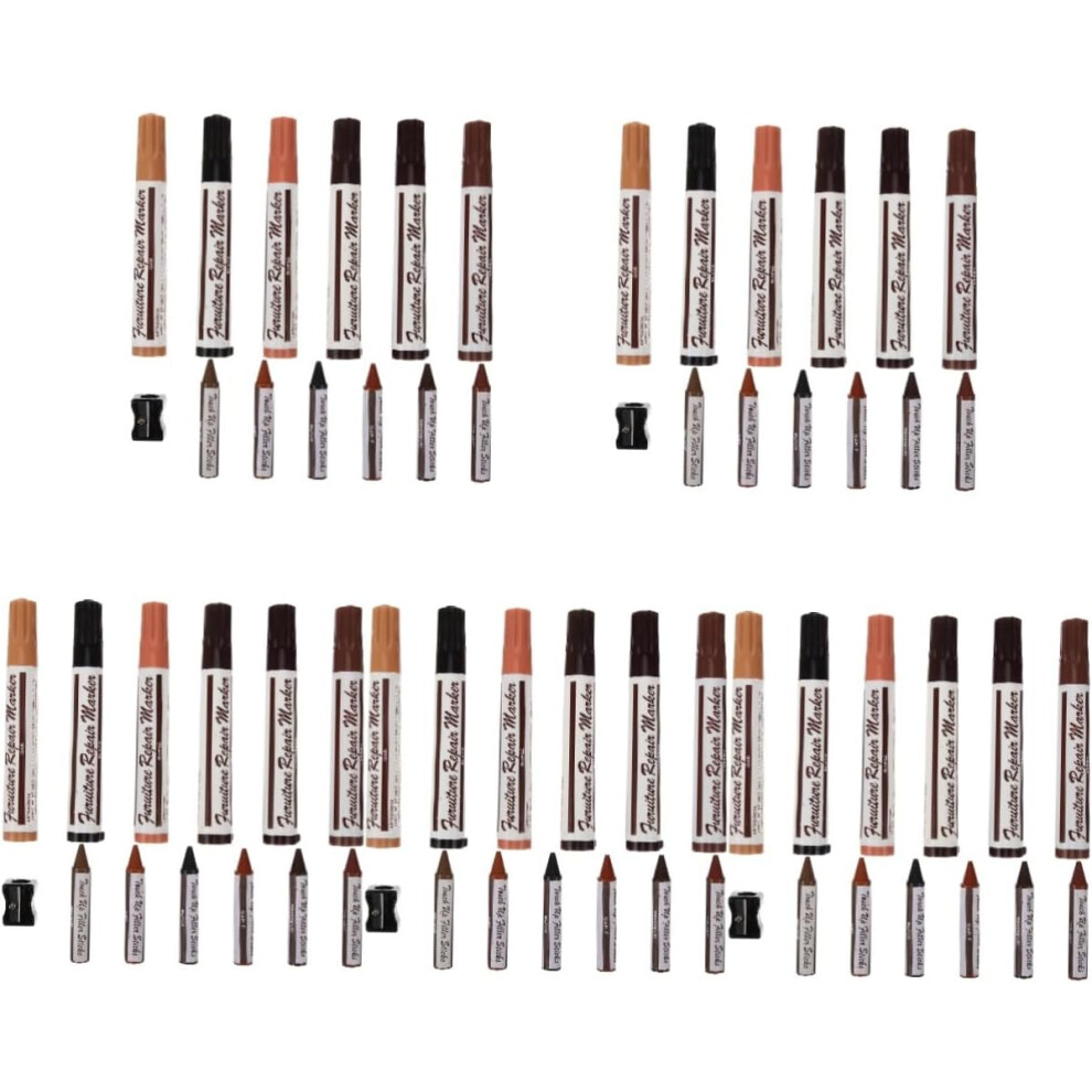 5Sets Furniture Repair Kit Touch-Up Markers For Wood Floor And Furniture Scratch Repair Includes Paint Pens And Floors 5455468555862