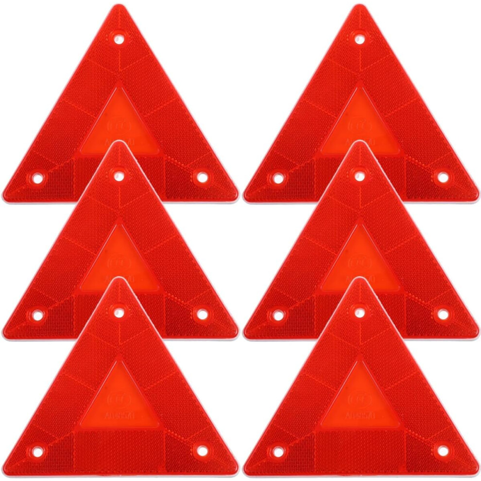 6Pcs Vehicle Triangle Warning Signs Reflectors Slow Moving Vehicle Safety Triangles Red 5455468552502