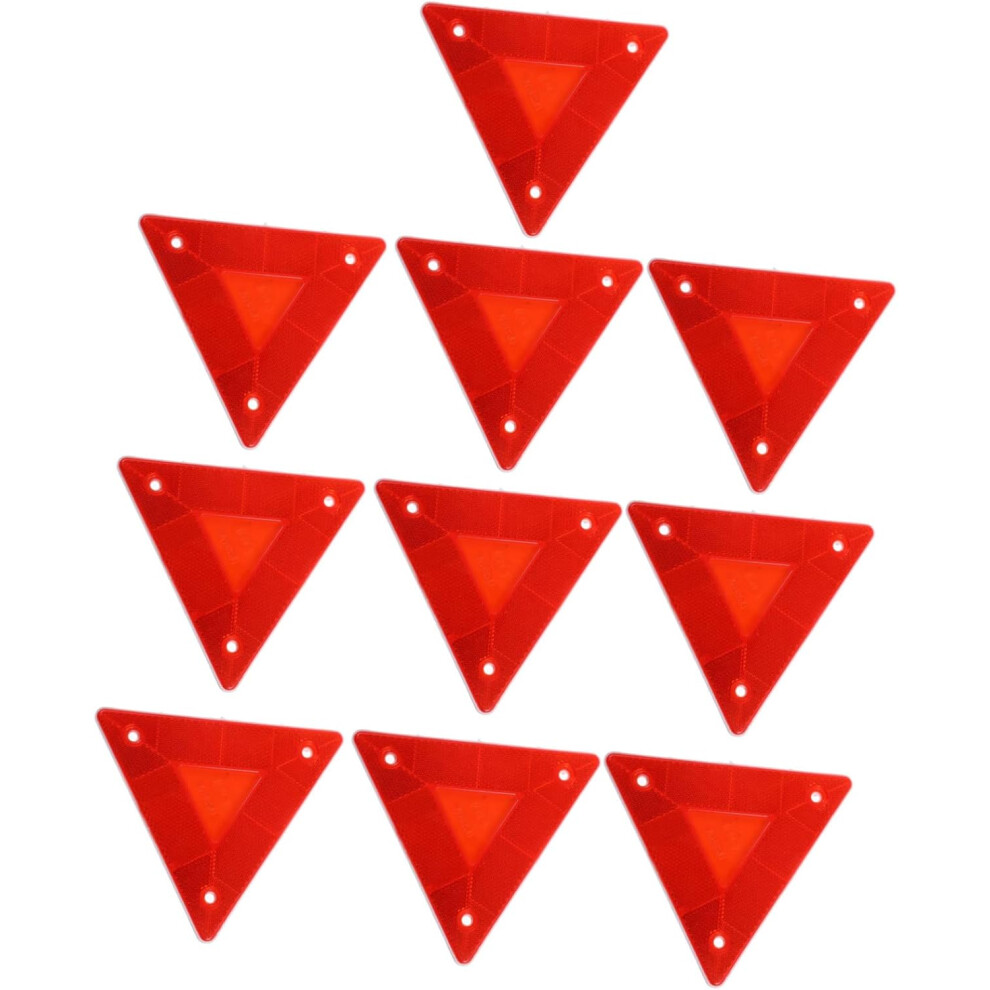 10Pcs Plastic Car Reflectors For Auto Warning Signs Reflectors Triangle For Car Decoration Accessories And Driveway 5455468552878