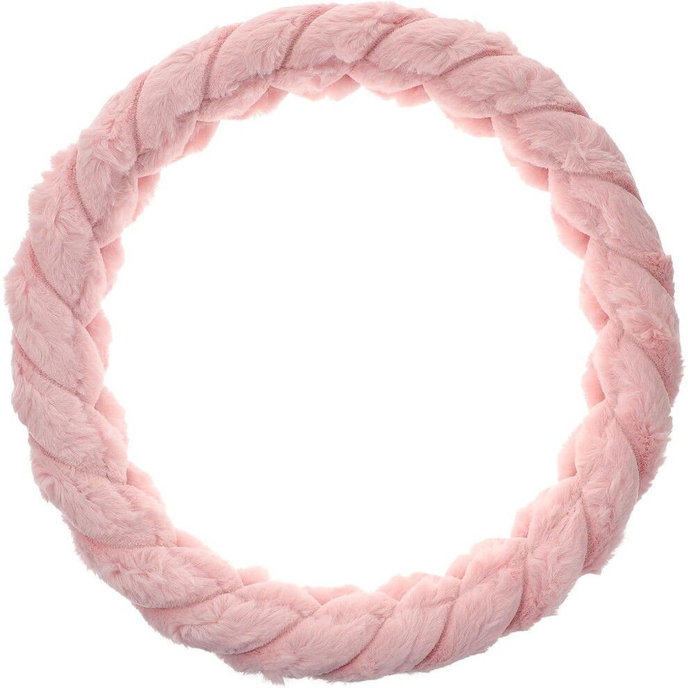 Furry Steering Wheel Cover 38Cm Winter Warm Plush Short Plush Rubber Steering Wheel Protector 8781025047783