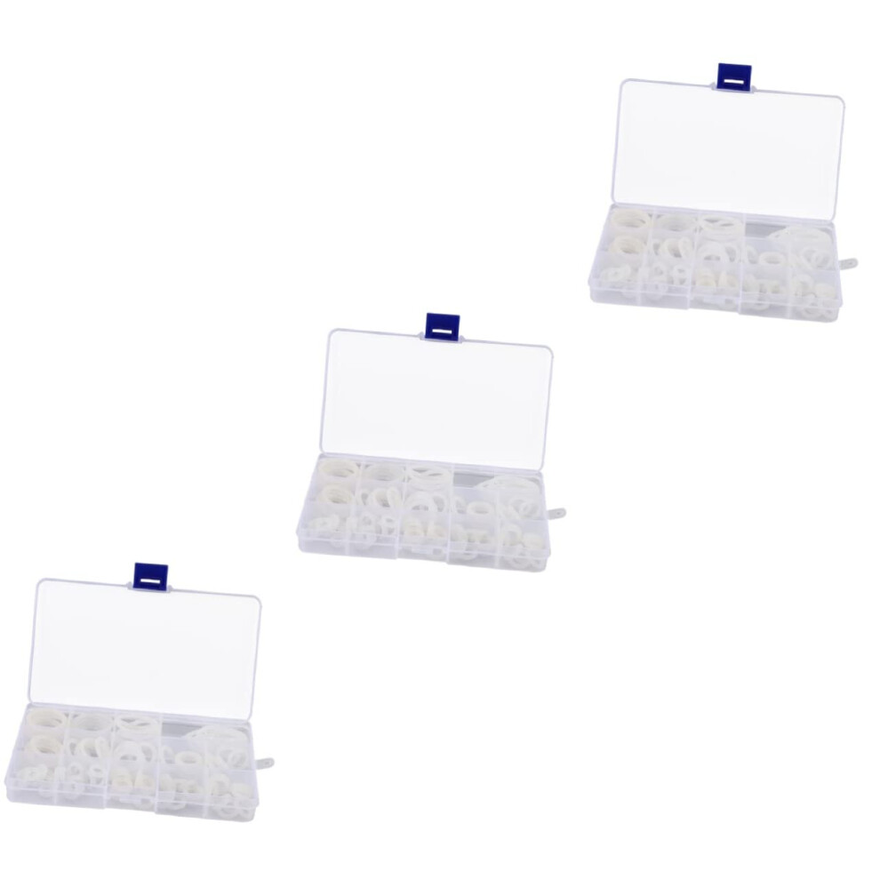 285Pcs Nylon Sealing Washer Rings O-Ring Assortment For Sealing Gasket Washer O-Ring Compatible Pressure Washer White 5455468464287
