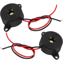 2 unidades de zumbador electrónico piezoeléctrico activo de tono continuo de alto decibelio, DC 3-24V